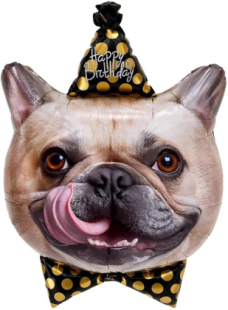 Шар (29''/74 см) Фигура, Бульдог в колпачке, 1 шт.